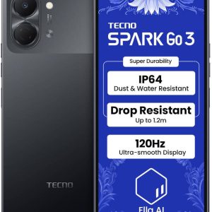 Tecno Spark GO 3 Smartphone, 6.75 Inch IPS LCD 120Hz Display, Unisoc T7250 Processor, 4GB RAM, 64GB Storage, 5000mAh Battery, 13MP AI Camera price in Qatar - PhoneCart