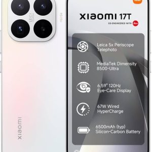 Xiaomi 17T 5G Smartphone, 6.59" 120Hz AMOLED Display, MediaTek Dimensity 8500-Ultra, 12GB RAM, 512GB Storage, 50MP Camera, 6500mAh, 67W Hype price in Qatar - PhoneCart