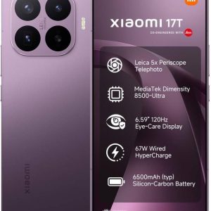 Xiaomi 17T 5G Smartphone, 6.59" 120Hz AMOLED Display, MediaTek Dimensity 8500-Ultra, 12GB RAM, 512GB Storage, 50MP Camera, 6500mAh, 67W Hype price in Qatar - PhoneCart
